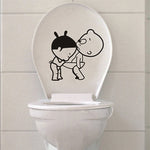 Funny Smile Bathroom Wall Stickers Toilet Home Decoration Waterproof Wall Decals For Toilet Sticker Decorative Poster Home Decor