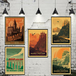 Vintage poster Harry Potter Hogwarts Express Diagon Alley Hogsmeade Kraft paper wall Movie Posters home decor