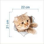 Cats 3D Wall Sticker Toilet Stickers Hole View Vivid Dogs Bathroom Home Decoration Animal Vinyl Decals Art Sticker Wall Poster