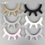 1 Pair Nordic Style Cute Wooden 3D Eyelash Wall Sticker Decor Children Kids Baby Room Background Wall Sticker Home Decoration