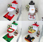 New Brand 3Pcs/Set Bathroom Christmas Toilet Seat Cover Christmas Decorations For Home Santa Snowman Eco-Friendly Warehouse