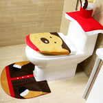 New Brand 3Pcs/Set Bathroom Christmas Toilet Seat Cover Christmas Decorations For Home Santa Snowman Eco-Friendly Warehouse
