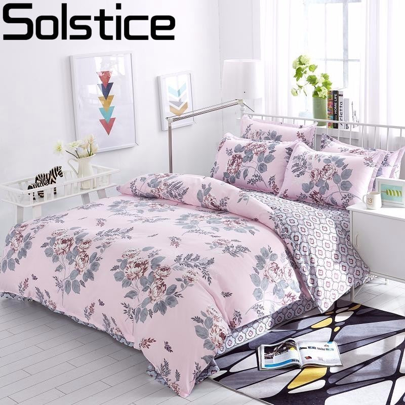 Solstice Cotton Pastoral Flower Cartoon Style Fashion Bedding Bed Linen Bed Sheet Duvet Cover Pillowcase 4pcs Bedding Sets/Queen