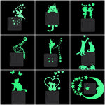 Cartoon Luminous Switch Sticker Glow in the Dark Wall Stickers Home Decor Kids Room Decoration Sticker Decal Cat Fairy Moon Star