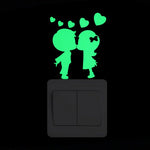 Cartoon Luminous Switch Sticker Glow in the Dark Wall Stickers Home Decor Kids Room Decoration Sticker Decal Cat Fairy Moon Star