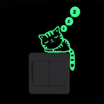 Cartoon Luminous Switch Sticker Glow in the Dark Wall Stickers Home Decor Kids Room Decoration Sticker Decal Cat Fairy Moon Star
