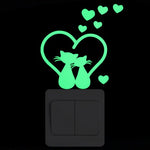 Cartoon Luminous Switch Sticker Glow in the Dark Wall Stickers Home Decor Kids Room Decoration Sticker Decal Cat Fairy Moon Star