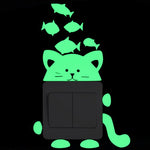 Cartoon Luminous Switch Sticker Glow in the Dark Wall Stickers Home Decor Kids Room Decoration Sticker Decal Cat Fairy Moon Star