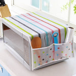 DusSimple Microwave Oven Cover Kitchen Oil Dust Waterproof Double Pockets Kitchen Accessories Supplies Home Decoration
