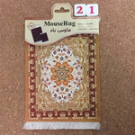 Mairuige Persian Mini Woven Rug Mat Mousepad Retro Style Carpet Pattern Cup Mouse Pad with Fring Home Office Table Decor Craft