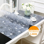 IHAD PVC Waterproof Tablecloth Transparent Tablecloth with pattern Kitchen Table Cover Oil Cloth Soft Glass Tablecloth 1.0 mm