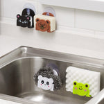1PCS Creative Carton Dish Cloth Kitchen Accessories Sponge Holder with Suction Cup Home Decor Dinning Storage Kitchen Supplies.Q
