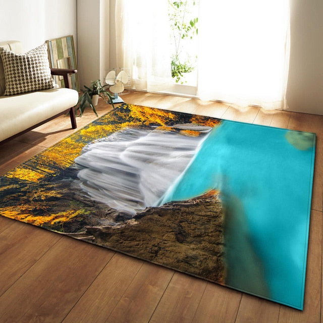 Nordic Carpets Soft Flannel 3D Printed Area Rugs Parlor Galaxy Space Mat Rugs Anti-slip Large Rug Carpet for Living Room Decor