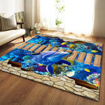 Nordic Carpets Soft Flannel 3D Printed Area Rugs Parlor Galaxy Space Mat Rugs Anti-slip Large Rug Carpet for Living Room Decor