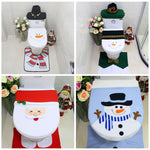Christmas Toilet Seat Cover Lid Snowman Santa Claus Christmas Decoration For Home Single Toilet Cover Bathroom Products