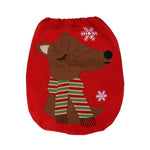 Christmas Toilet Seat Cover Lid Snowman Santa Claus Christmas Decoration For Home Single Toilet Cover Bathroom Products