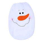 Christmas Toilet Seat Cover Lid Snowman Santa Claus Christmas Decoration For Home Single Toilet Cover Bathroom Products