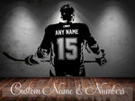 Hockey player Wall art Decal sticker Choose Name number personalized home decor Wall Stickers For Kids Room Vinilos Paredes D645