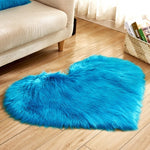 RAYUAN Love Heart Rugs Artificial Wool Sheepskin Hairy Carpet Faux Floor Mat Fur Plain Fluffy Soft Area Rug Tapetes