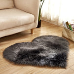 RAYUAN Love Heart Rugs Artificial Wool Sheepskin Hairy Carpet Faux Floor Mat Fur Plain Fluffy Soft Area Rug Tapetes