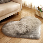 RAYUAN Love Heart Rugs Artificial Wool Sheepskin Hairy Carpet Faux Floor Mat Fur Plain Fluffy Soft Area Rug Tapetes