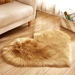 RAYUAN Love Heart Rugs Artificial Wool Sheepskin Hairy Carpet Faux Floor Mat Fur Plain Fluffy Soft Area Rug Tapetes