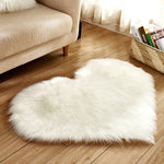 RAYUAN Love Heart Rugs Artificial Wool Sheepskin Hairy Carpet Faux Floor Mat Fur Plain Fluffy Soft Area Rug Tapetes