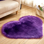 RAYUAN Love Heart Rugs Artificial Wool Sheepskin Hairy Carpet Faux Floor Mat Fur Plain Fluffy Soft Area Rug Tapetes
