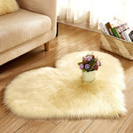 RAYUAN Love Heart Rugs Artificial Wool Sheepskin Hairy Carpet Faux Floor Mat Fur Plain Fluffy Soft Area Rug Tapetes