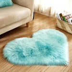 RAYUAN Love Heart Rugs Artificial Wool Sheepskin Hairy Carpet Faux Floor Mat Fur Plain Fluffy Soft Area Rug Tapetes