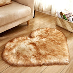 RAYUAN Love Heart Rugs Artificial Wool Sheepskin Hairy Carpet Faux Floor Mat Fur Plain Fluffy Soft Area Rug Tapetes