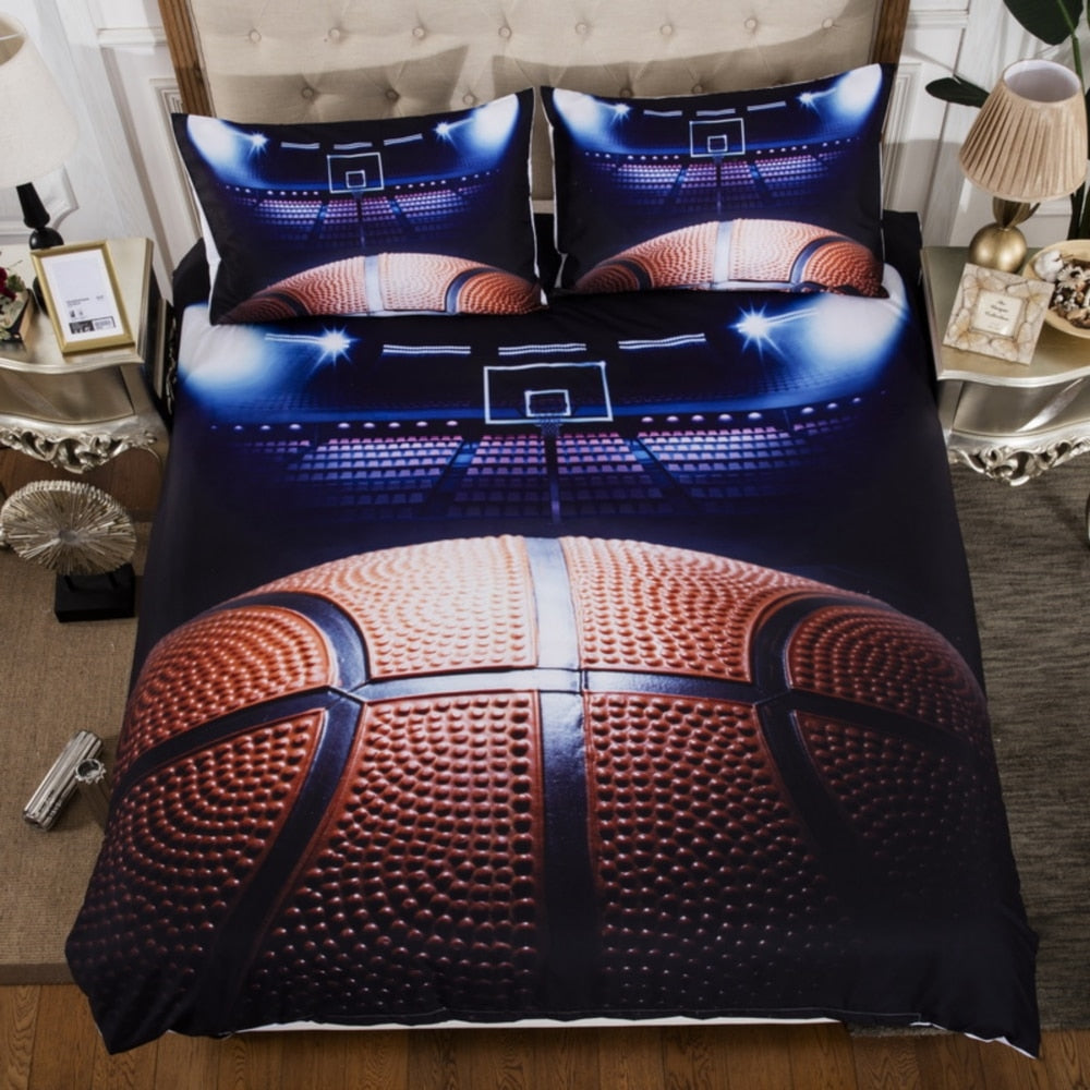 Bedding Sets 2/3pcs 3D Duvet Cover Bed Sheet Pillow Cases Size EU/CN/US Queen King  Flame Baseball Drop Shipping Basketball
