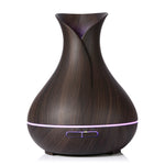 400ml Aroma Essential Oil Diffuser Ultrasonic Air Humidifier with Wood Grain 7 Color Changing LED Lights for Office Home