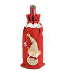 2019 Christmas Decor For Home Xmas Wine Bottle Bag Cover Santa Claus Deer Bottle Clothes Kitchen Decoration New Year Navided