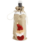2019 Christmas Decor For Home Xmas Wine Bottle Bag Cover Santa Claus Deer Bottle Clothes Kitchen Decoration New Year Navided