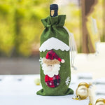 2019 Christmas Decor For Home Xmas Wine Bottle Bag Cover Santa Claus Deer Bottle Clothes Kitchen Decoration New Year Navided