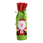 2019 Christmas Decor For Home Xmas Wine Bottle Bag Cover Santa Claus Deer Bottle Clothes Kitchen Decoration New Year Navided