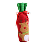 2019 Christmas Decor For Home Xmas Wine Bottle Bag Cover Santa Claus Deer Bottle Clothes Kitchen Decoration New Year Navided