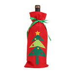 2019 Christmas Decor For Home Xmas Wine Bottle Bag Cover Santa Claus Deer Bottle Clothes Kitchen Decoration New Year Navided
