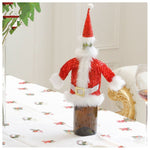 2019 Christmas Decor For Home Xmas Wine Bottle Bag Cover Santa Claus Deer Bottle Clothes Kitchen Decoration New Year Navided
