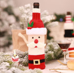 2019 Christmas Decor For Home Xmas Wine Bottle Bag Cover Santa Claus Deer Bottle Clothes Kitchen Decoration New Year Navided