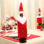 2019 Christmas Decor For Home Xmas Wine Bottle Bag Cover Santa Claus Deer Bottle Clothes Kitchen Decoration New Year Navided