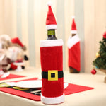 2019 Christmas Decor For Home Xmas Wine Bottle Bag Cover Santa Claus Deer Bottle Clothes Kitchen Decoration New Year Navided