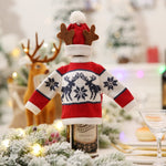 2019 Christmas Decor For Home Xmas Wine Bottle Bag Cover Santa Claus Deer Bottle Clothes Kitchen Decoration New Year Navided