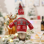 2019 Christmas Decor For Home Xmas Wine Bottle Bag Cover Santa Claus Deer Bottle Clothes Kitchen Decoration New Year Navided