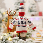 2019 Christmas Decor For Home Xmas Wine Bottle Bag Cover Santa Claus Deer Bottle Clothes Kitchen Decoration New Year Navided