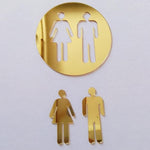 3D Mirror Sticker Funny WC Toilet Door Entrance Sign Men Women Bathroom DIY Wall Sticker Decals Bar Home Decor