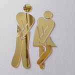3D Mirror Sticker Funny WC Toilet Door Entrance Sign Men Women Bathroom DIY Wall Sticker Decals Bar Home Decor