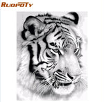 RUOPOTY Frame Tiger Animals DIY Painting By Numbers Wall Art Picture Acrylic Canvas Painting For Home Decoration Drop Shipping
