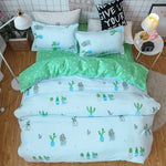 Solstice Cartoon Christmas Tree Elk Bedclothes Simple Fashion Geometric Stripes Bed Sheet Duvet Cover Sets 3/4pcs Bedding Set